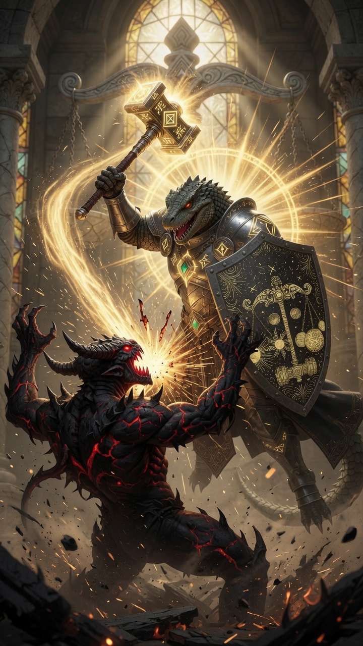 Monitor smiting a demon with Verdict