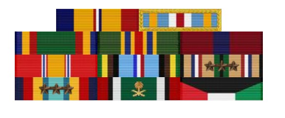 Bob's service ribbon rack and marksmanship badges